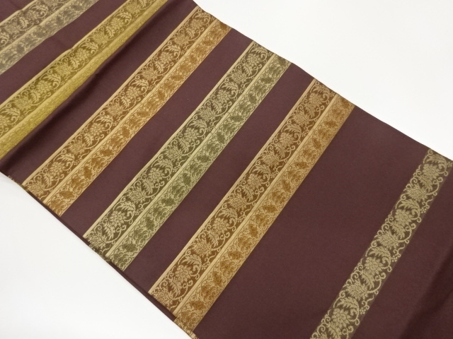 JAPANESE NAGOYA OBI / WOVEN FLOWER ARABESQUE